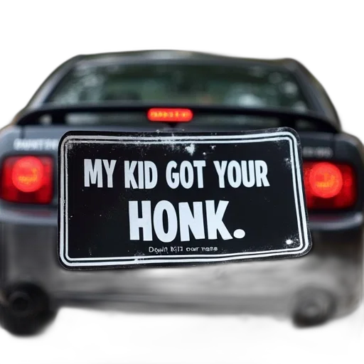car, black, bumpersticker, photo transparent PNG cut-out