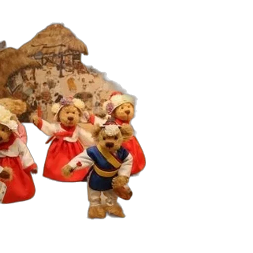 3d render, group, teddy, bears transparent PNG cut-out