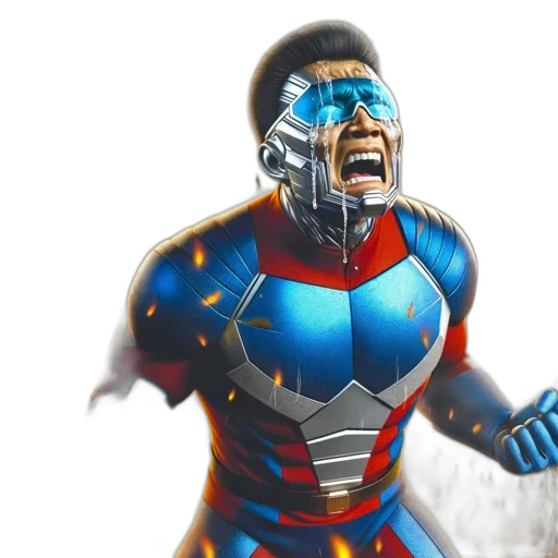 comic book art, 3d render, concept art, superhero transparent PNG cut-out