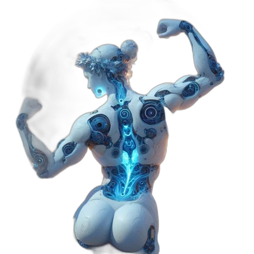 robot, creature, staff, concept art transparent PNG cut-out