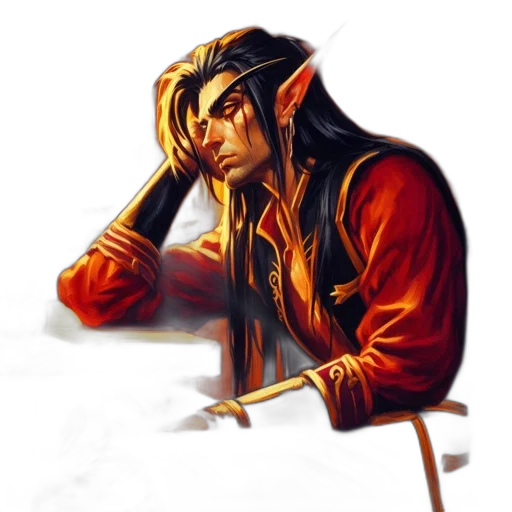 staff, hat, face, fantasy art transparent PNG cut-out