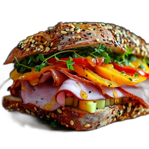 food, photorealistic, 3d render, multigrain transparent PNG cut-out