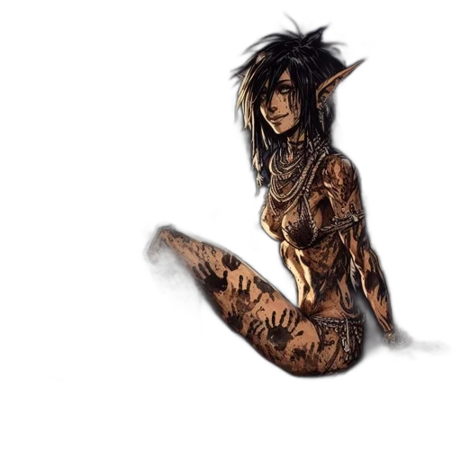 creature, hair, dragon, fantasy art transparent PNG cut-out