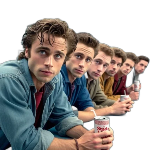hair, face, jacket, robot transparent PNG cut-out