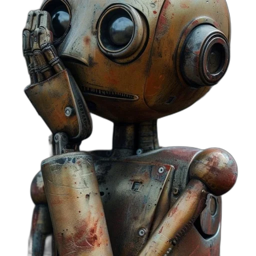 robot, mask, staff, weapon transparent PNG cut-out