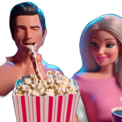 3d render, two, animated, characters transparent PNG cut-out