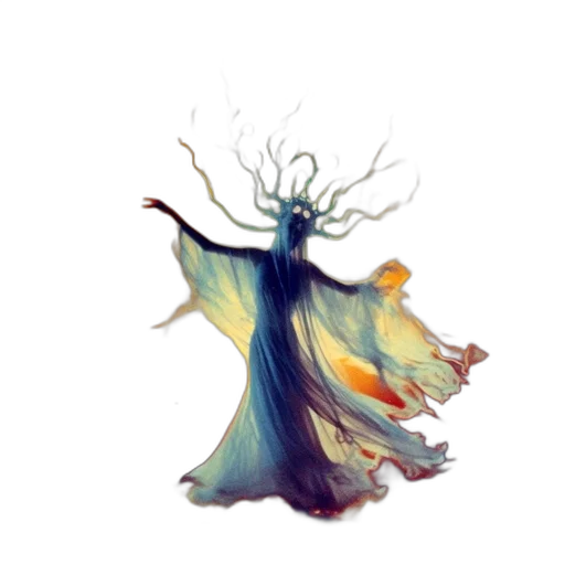 dress, tree, creature, crown transparent PNG cut-out