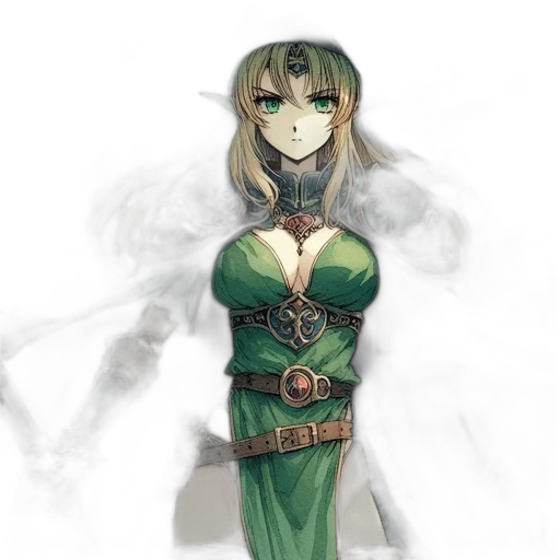 dragon, dress, staff, mask transparent PNG cut-out