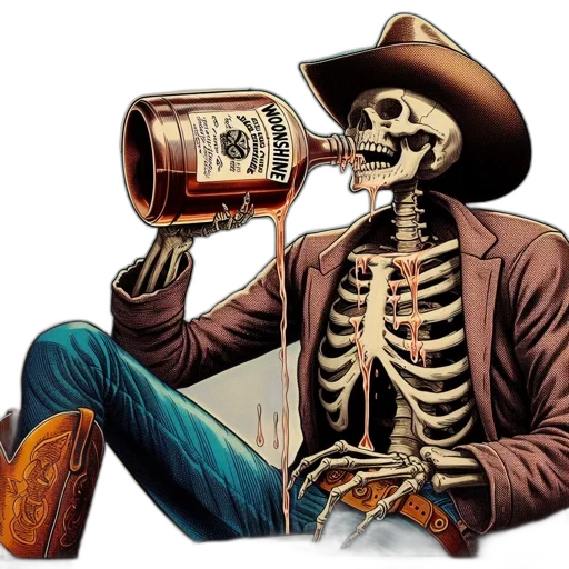 bottle, jacket, photorealistic, comic book art transparent PNG cut-out