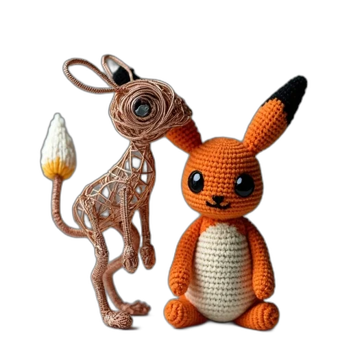 3d render, concept art, crocheted, pokemon transparent PNG cut-out