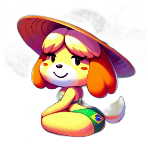hat, staff, animal, pixel art transparent PNG cut-out