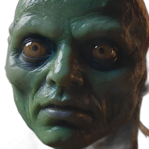 mask, face, creature, 3d render transparent PNG cut-out