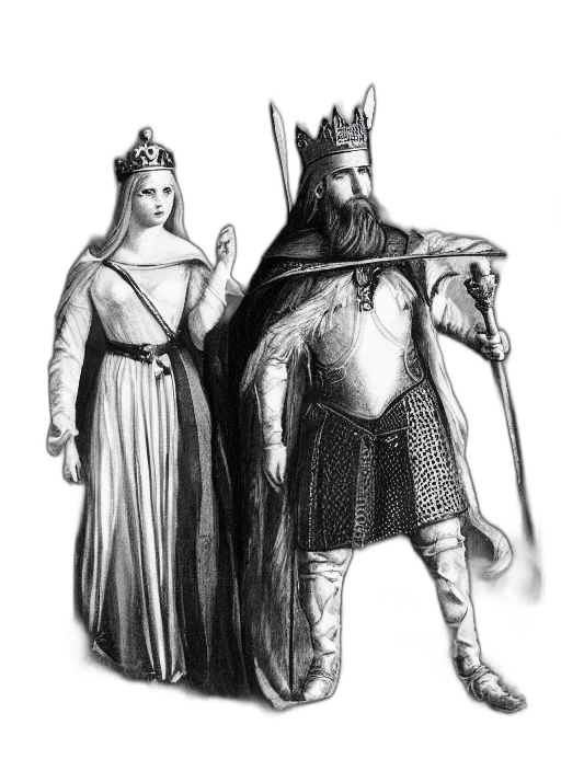 crown, sword, dress, staff transparent PNG cut-out
