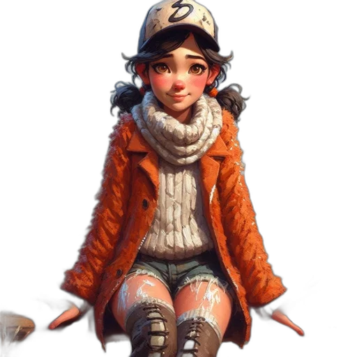 hat, jacket, staff, face transparent PNG cut-out
