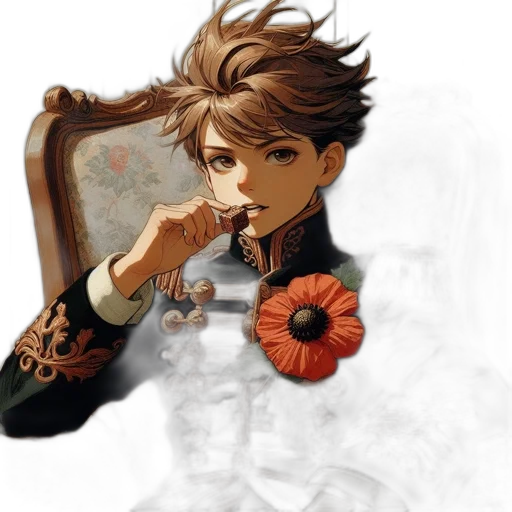 weapon, flower, crown, face transparent PNG cut-out