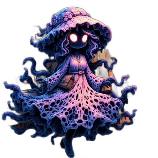 creature, dress, crown, hair transparent PNG cut-out