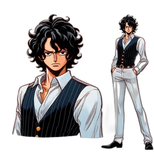 jacket, staff, concept art, anime transparent PNG cut-out