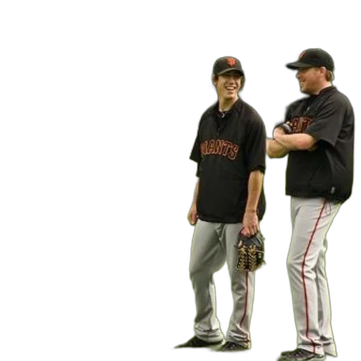 two, giants, baseball, players transparent PNG cut-out