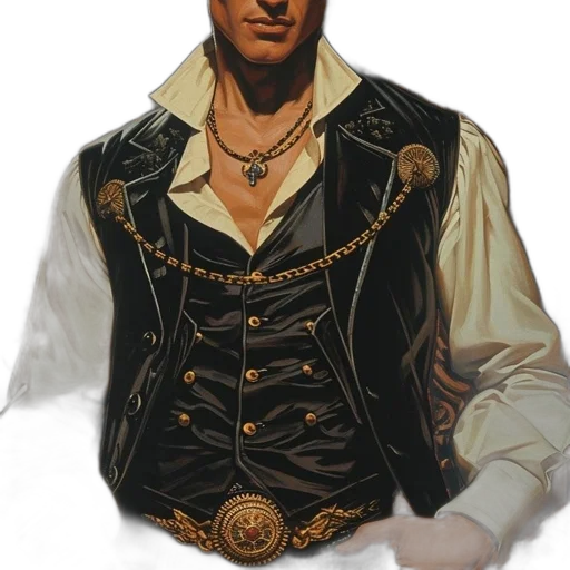 jacket, face, staff, crown transparent PNG cut-out