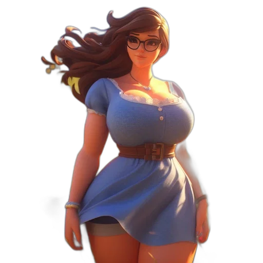dress, staff, concept art, 3d render transparent PNG cut-out