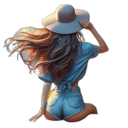 hat, hair, dress, jacket transparent PNG cut-out