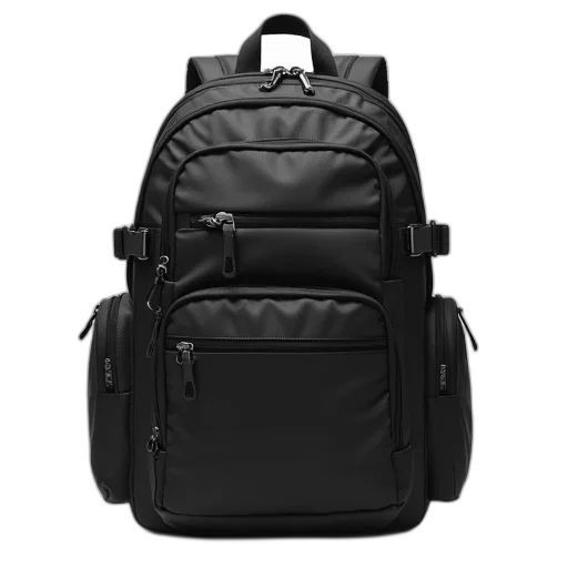 jacket, 3d render, black, backpack transparent PNG cut-out