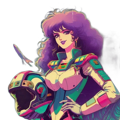 robot, concept art, vaporwave, fantasy art transparent PNG cut-out