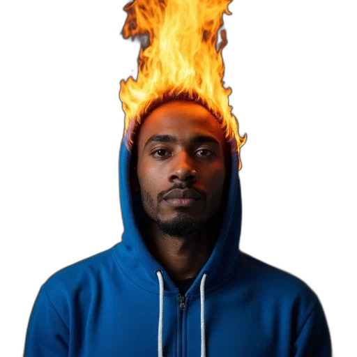 jacket, hat, face, staff transparent PNG cut-out