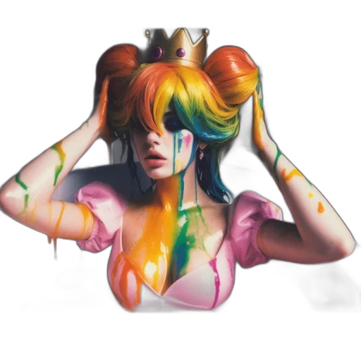 crown, hair, mask, face transparent PNG cut-out