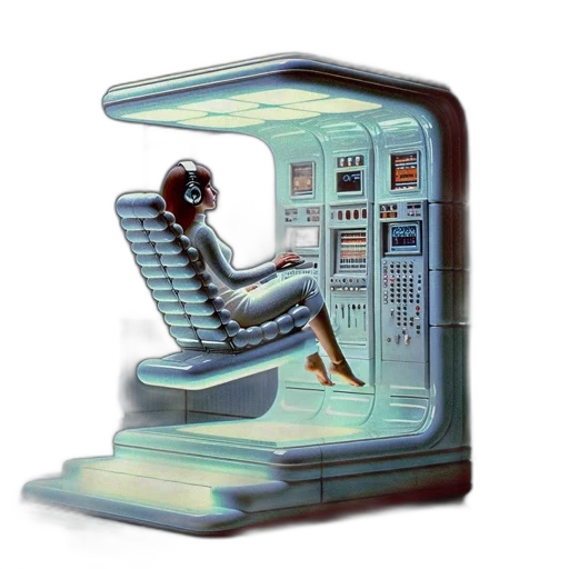 robot, furniture, staff, vaporwave transparent PNG cut-out