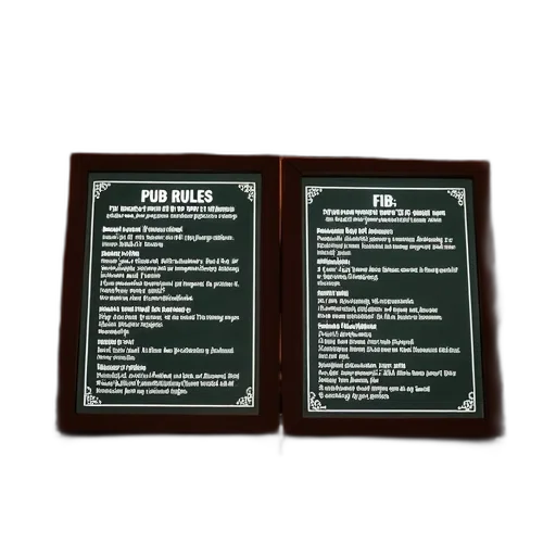two, screens, pub, rules transparent PNG cut-out