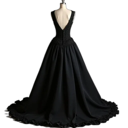 dress, dark, black, evening transparent PNG cut-out