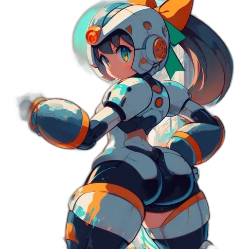 robot, staff, weapon, concept art transparent PNG cut-out