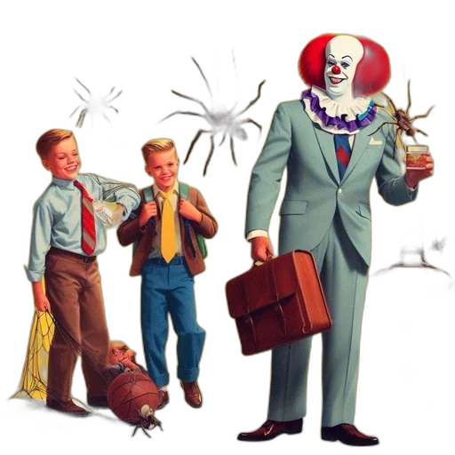 concept art, comic book art, vivid, collage transparent PNG cut-out
