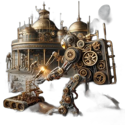 robot, weapon, concept art, fantasy art transparent PNG cut-out