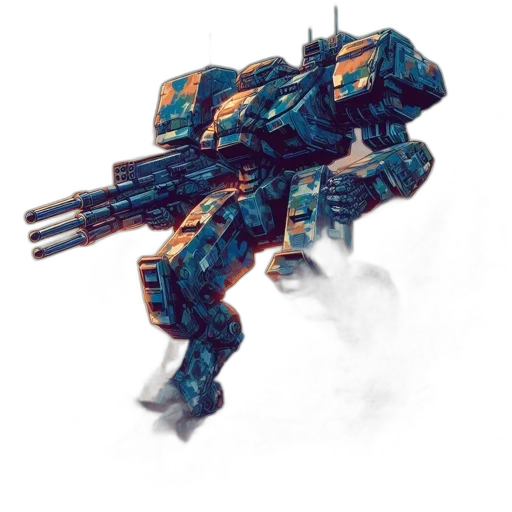 robot, weapon, concept art, 3d render transparent PNG cut-out