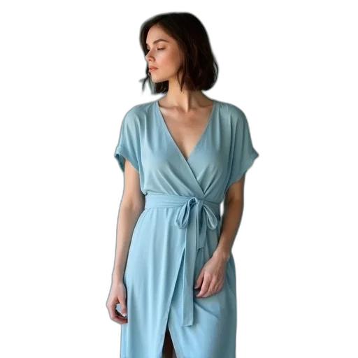 dress, blue, pastel, model transparent PNG cut-out
