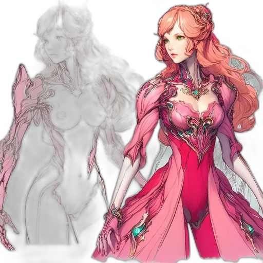 dress, concept art, fantasy art, anime transparent PNG cut-out