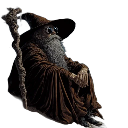staff, hat, creature, dragon transparent PNG cut-out