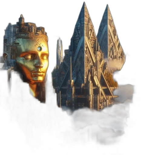 robot, mask, face, crown transparent PNG cut-out
