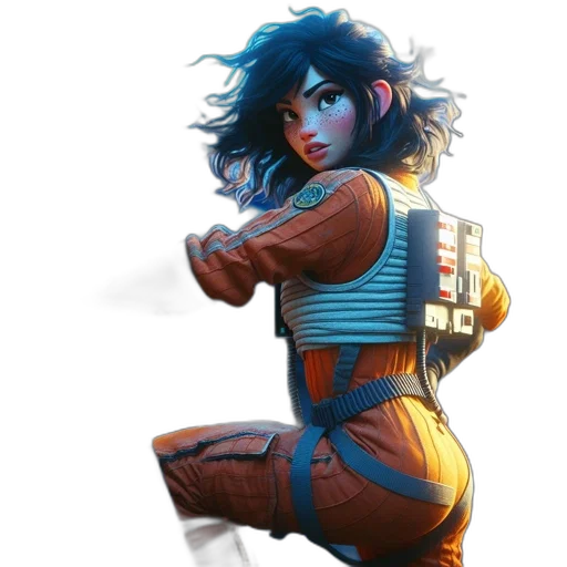 robot, staff, weapon, jacket transparent PNG cut-out