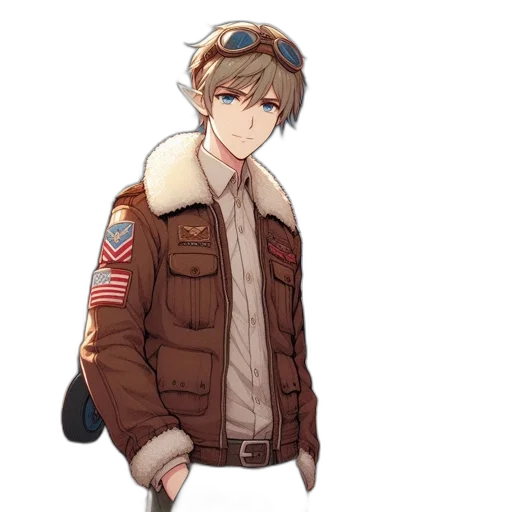jacket, staff, weapon, hat transparent PNG cut-out