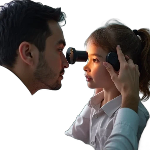 face, photorealistic, ophtologist, performing transparent PNG cut-out