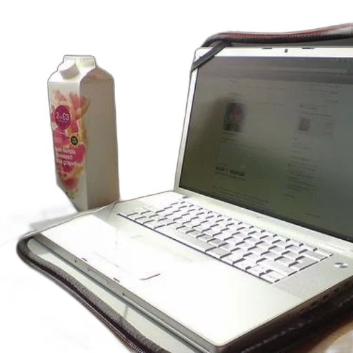 bottle, food, 3d render, laptop transparent PNG cut-out