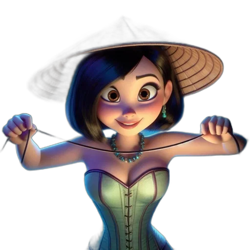 dress, hat, staff, face transparent PNG cut-out