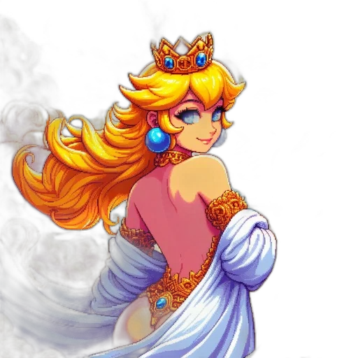 crown, dress, pixel art, concept art transparent PNG cut-out