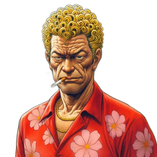 face, flower, staff, jacket transparent PNG cut-out