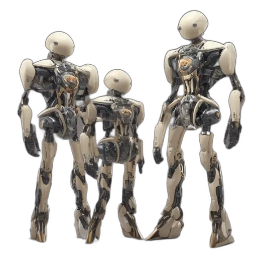 robot, concept art, 3d render, cyberpunk transparent PNG cut-out