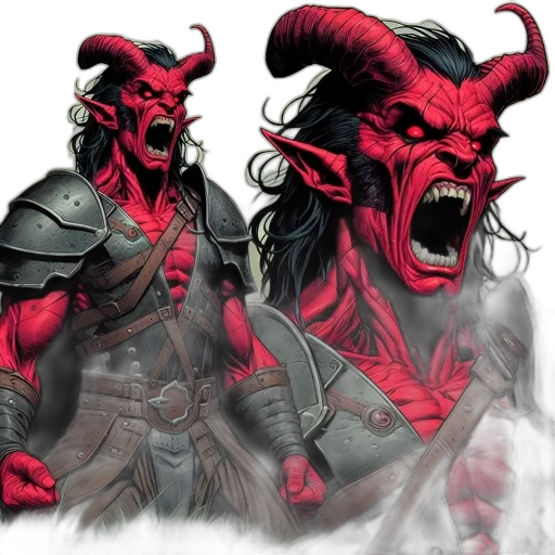 concept art, comic book art, fantasy art, red transparent PNG cut-out