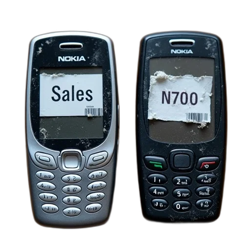 3d render, two, nokia, cell transparent PNG cut-out
